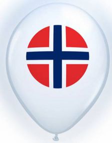 4 stk 23 cm Norge Latex Balloner med LED-Lys 