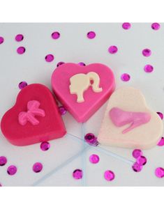 BWB - Hjerte-Lollipop Sjokoladeform - 3 Deler