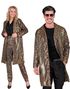 Leopardmønstret Kostyme Trenchcoat med Paljetter