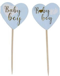 10 stk Baby Boy Kaketoppere 10 cm 