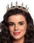 Gullfarget Elizabeth Tiara Metal med Perler og Stener 