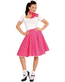 Pink 50'er Polka Dot kostumeskørt og Skærf