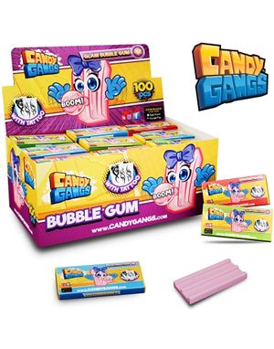 100 stk Glam Bubble Gum - Tyggegummier med Tatoveringer i 3 Smaker - Hel Eske 350 gram