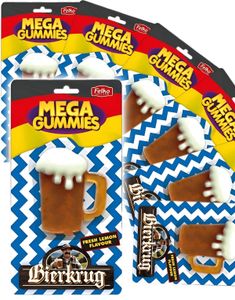 11 stk Mega Gummies German Beer - Vingummi Ølglas med Frisk Citronsmag - Hel Kasse 1,32 kg