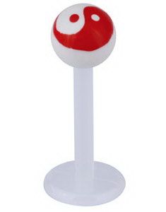Yin Yang Labret - White/Red