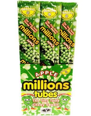 12 stk Millions Slik-Tube med Æblesmag - Hel Æske