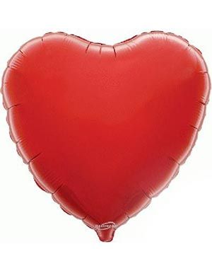 Rød Folieballon med Hjerteform 45 cm