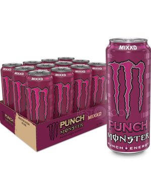 12 stk Monster Energy Punch Mixxd 500 ml Energidrikk - Helt Brett