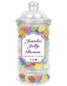 Zed Candy Jumbo Jellybean Boutique Jar - Store Fruktsmakende Gelebønner i Flott Krukke 400 gram