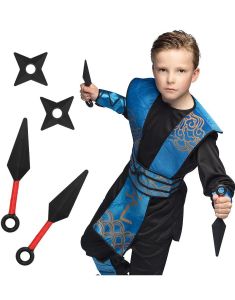Sæt med 4 Ninja Legetøjsvåben Kunai og Ninjastjerner