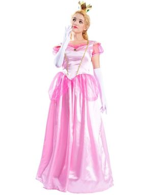 Rosa Eventyrlig Prinsesse Kostyme - Onesize