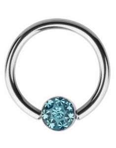 BCR Piercing with Sparkling Turquoise Stone