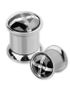 Elegant Piercing Plug med Sort & Hvid Sten
