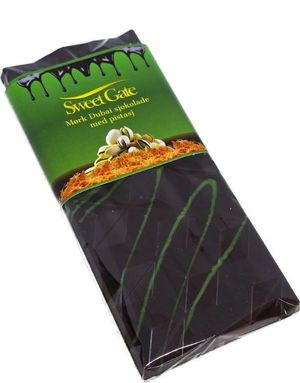 Sweet Gate Håndlavet Mørk Dubai Chokolade med Pistacie 80 Gram