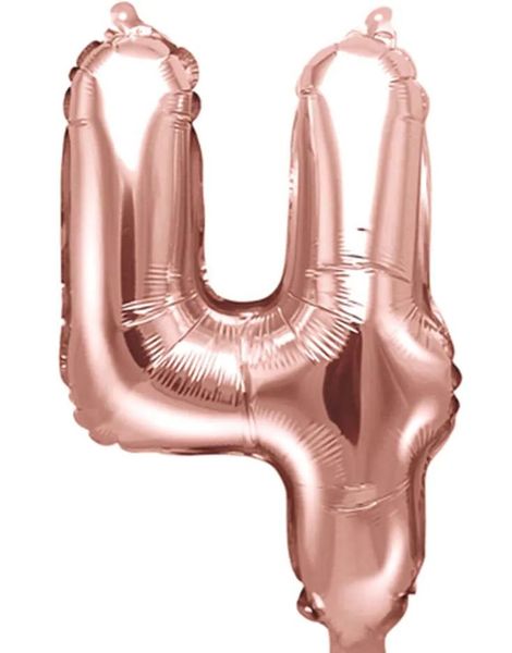 Tallet 4 - Rosenguldfarvet JUMBO Folieballon 86 cm
