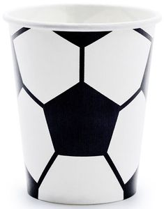 6 stk Pappkrus 250 ml - Fotball