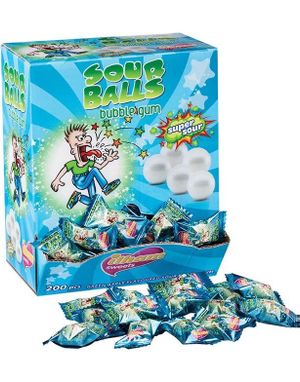 200 stk Ilham Sour Balls - Supersure Tyggegummikuler med Eplesmak - Hel Eske 920 gram