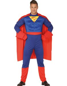 Flyvende Muskuløs Superhelt Herrekostume med Kappe