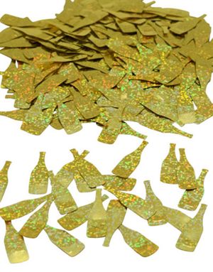 Guldfarvede Champagneflasker Bordkonfetti