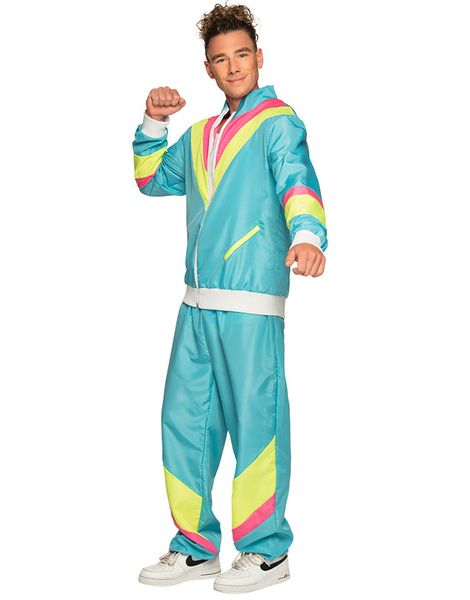 Neon Rosa 80-talls Grilldress med Lommer til Mann