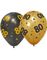 6 stk Jubilæumsfejring Balloner 30 cm - Sort og Guld