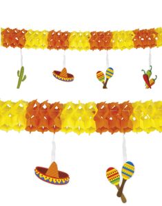 4 Meter Guirlander med Hængende Motiver - Taco Fiesta