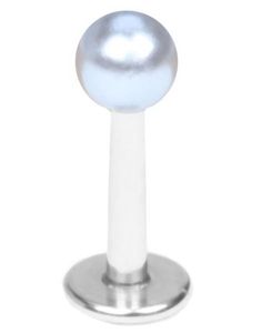 Labret med Grå Perle