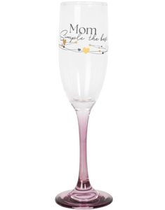 Mom Simple the Best - Champagneglass med Rosa Stett