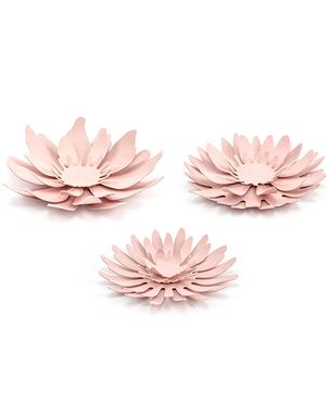 3 stk Pudderrosa DIY Blomster 7 cm