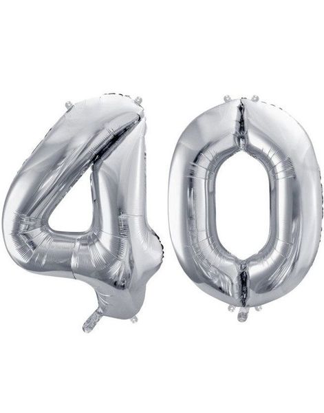 40 år balloner - 35 cm sølv
