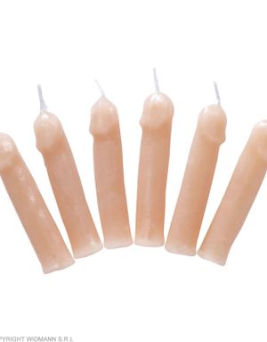 6 stk Penisformede Kagelys 7 cm