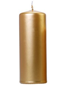 6 stk Metallisk Guldfarvet Bloklys 15x6 cm