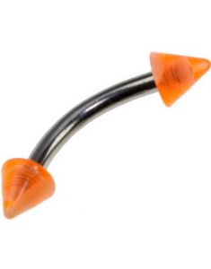 Orange Marmor Spikes 1.2 x 8 mm Øjenbrynspiercing