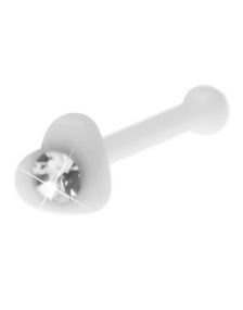 Loving Heart Hvid - Næsepiercing