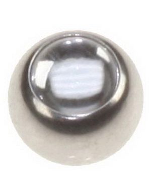 Stålkugle med Blank Perle Sten - 6 mm Kugle til 1,6 mm Stang