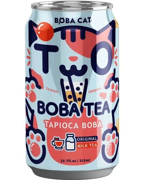 DATO PRODUKT - Boba Cat Original Milk Tea - Popping Bubble/Boba Tea 315 ml (Taiwan)