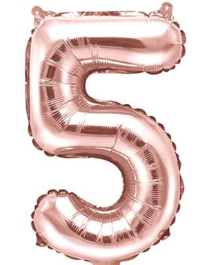 Tallet 5 - Rosenguldfarvet JUMBO Folieballon 86 cm