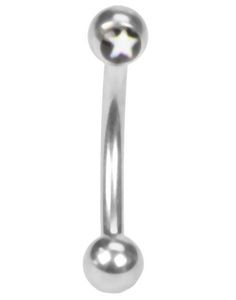 Hvid Stjerne - 1.2 x 8 mm Øjenbrynspiercing