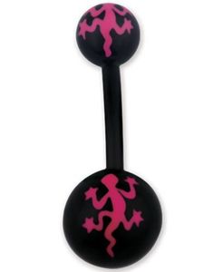 Salamander Sort og Rosa Navlepiercing