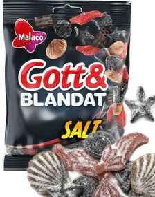 1780790400_6Godt Og Blandet Salt - Forskellige Salte Vingummi- Og Lakridsstykker 150 Gram