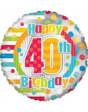 Happy 40th Birthday - Folieballon 46 cm