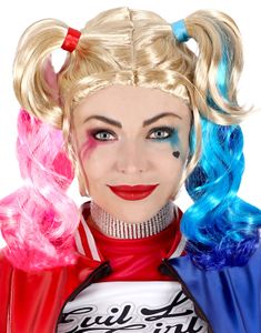 Harley Quinn Inspireret Paryk med Hestehaler
