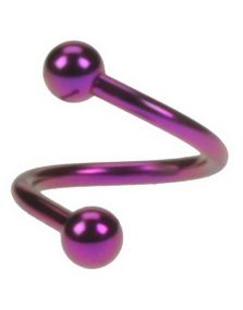 Twister - 1,2 x 8 mm Lilla Øjenbrynspiercing