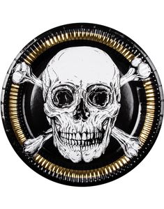 6 stk Papptallerkener 23 cm - Golden Pirate