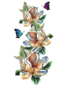 Flowers and Butterflies (Fake Tattoo)