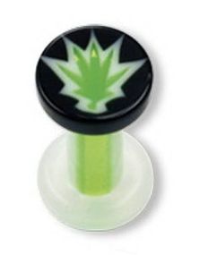 Green Weed - Hvid & Sort Piercing Plug