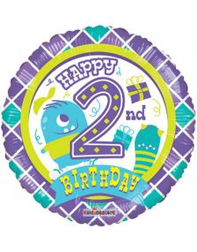 Happy 2 Birthday Boy - Folieballon 46 cm