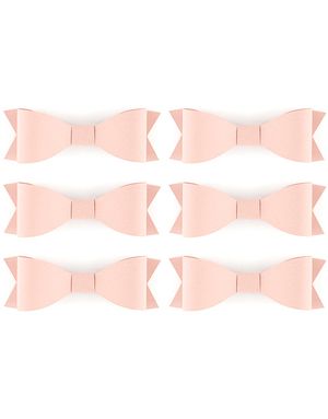 6 stk Pudderrosa DIY Sløjfer 9x3 cm
