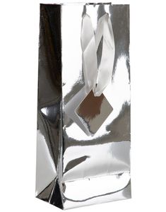 Sølvfarget Metallisk Vinpose - 12,5x9x27 cm