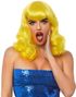 Retro Krøllete Bob Parykk med Pannelugg – Gul